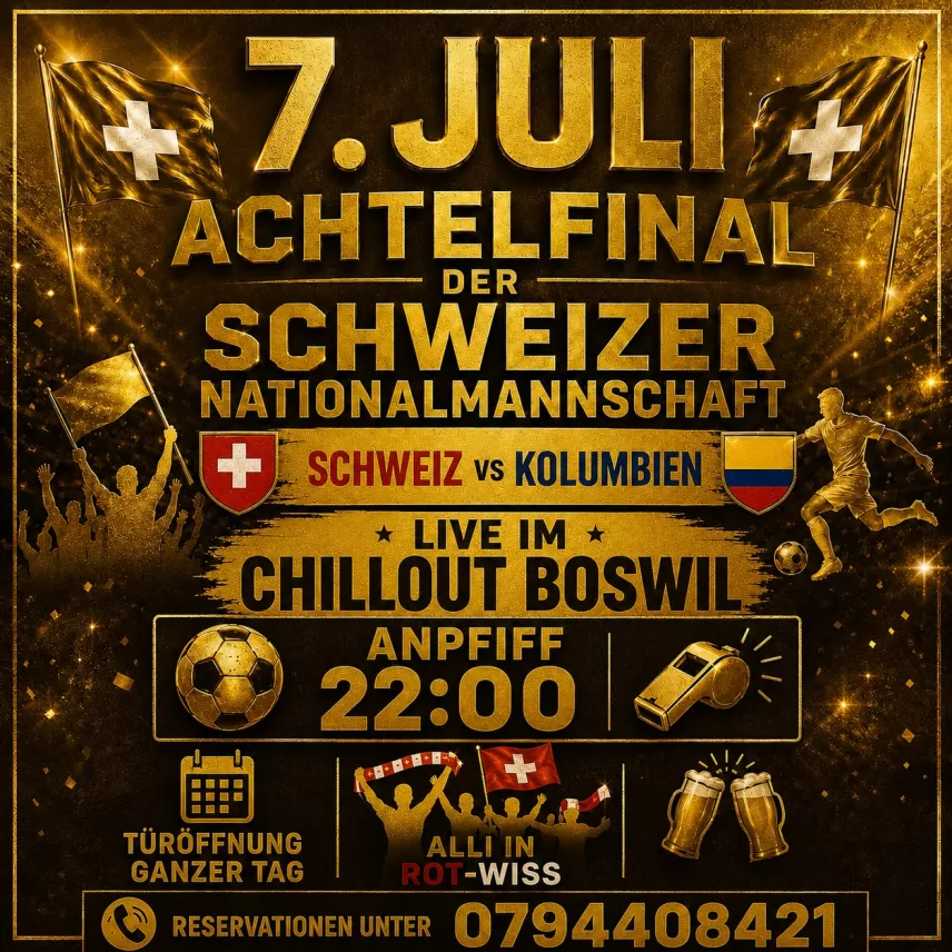 WM Schweiz Kolumbien im Chillout